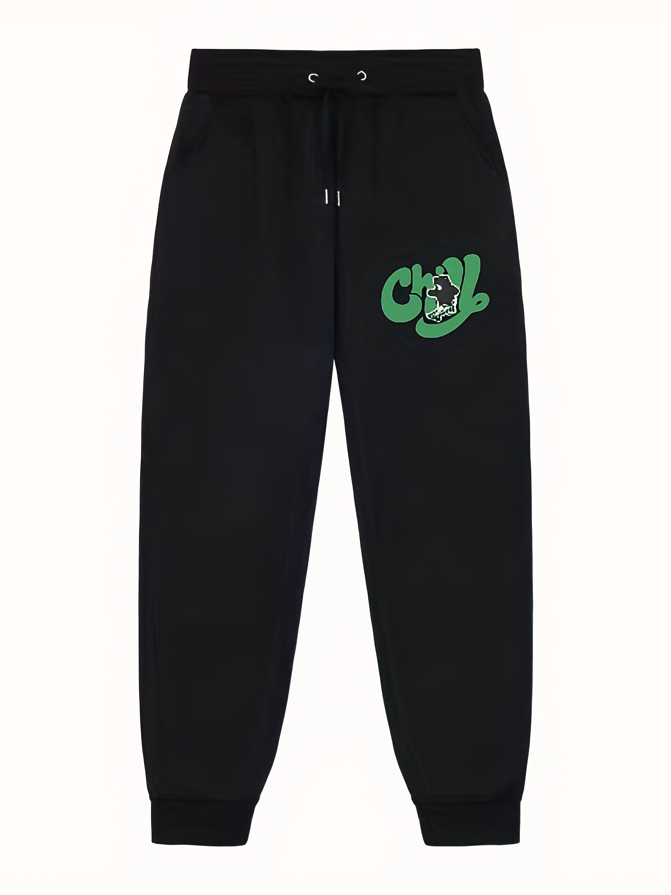 Chill Print Joggers Men's Casual Loose Fit Stretch Waist Drawstring Pants