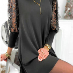 Casual Lace Cut Out Sleeve Maxi Loose Dress