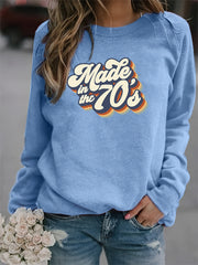 Vintage 70s Print Graphic Pullover Sweatshirt