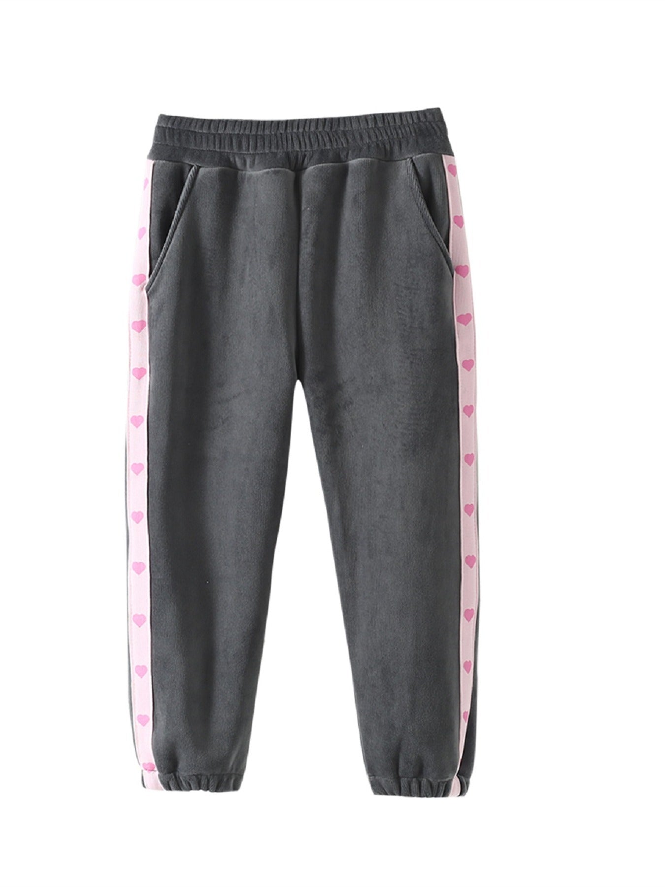 Girls Corduroy Thickened Jogger Pants for Winter