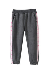 Girls Corduroy Thickened Jogger Pants for Winter