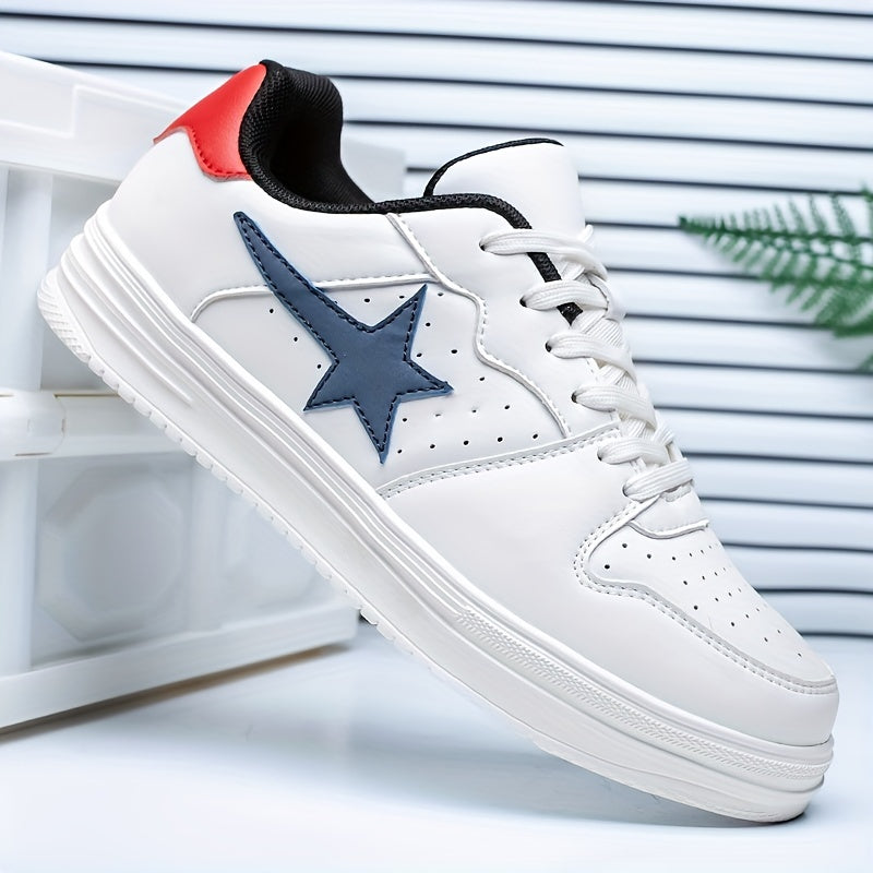 Women's Star Pattern Sneakers Lace Up Skate Shoes Lightweight