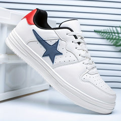 Women's Star Pattern Sneakers Lace Up Skate Shoes Lightweight