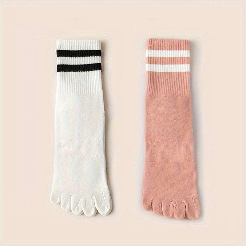 3 Pairs Non Slip Five Toe Silicone Bottom Socks for Women