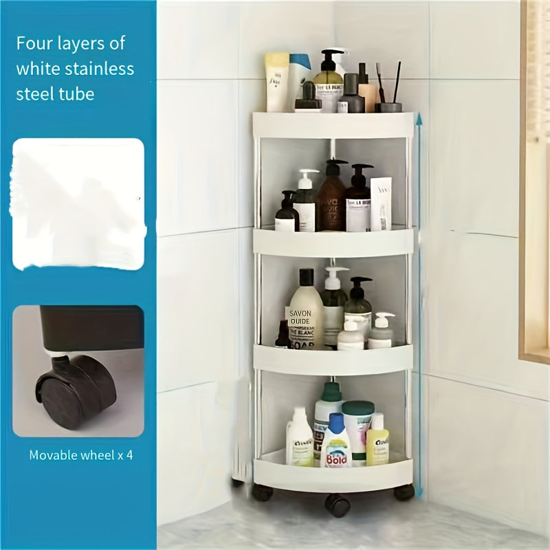 1pc Punch Corner Shelf & Storage Rack for Kitchen & Bathroom
