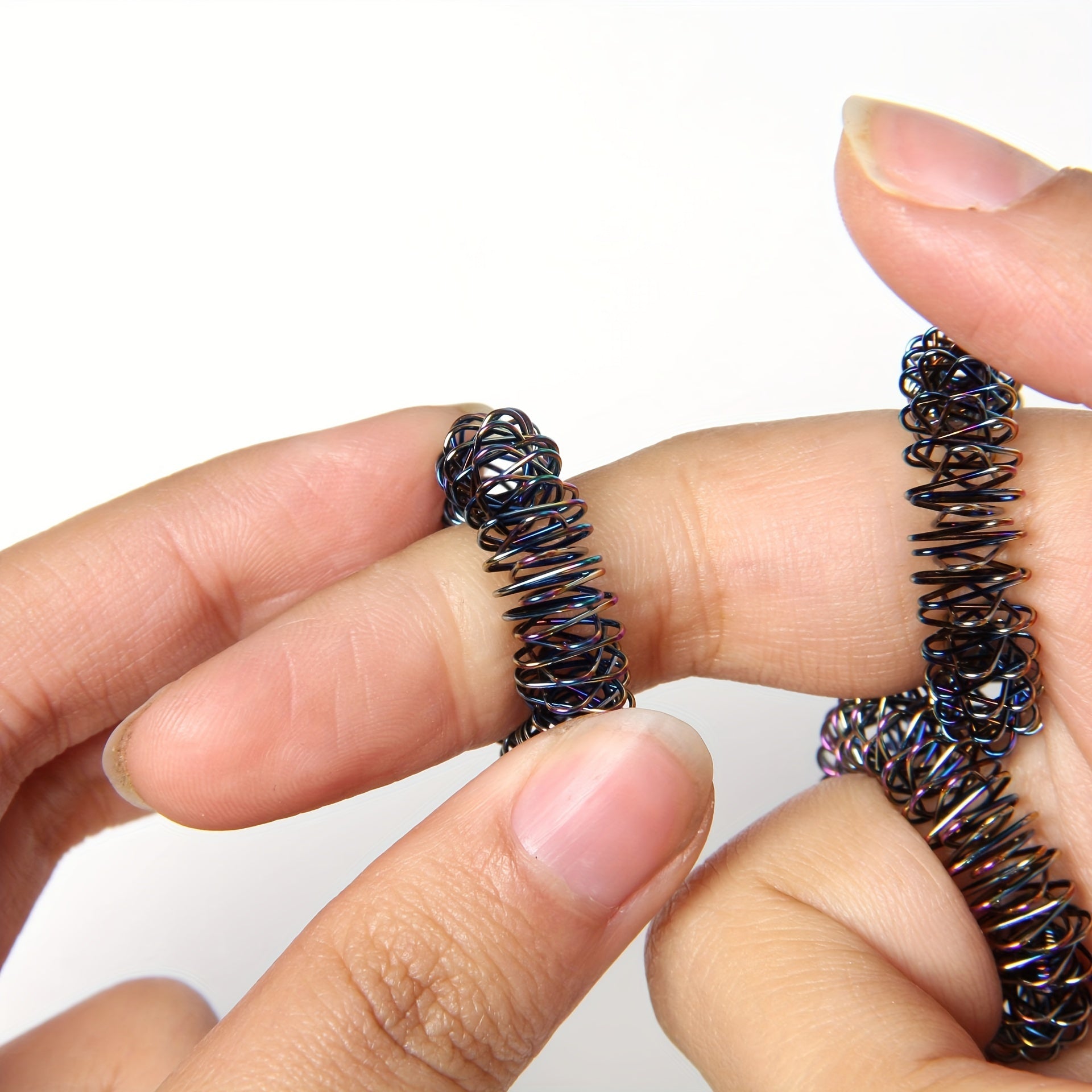10Pcs Finger Massager Ring Spring Fingertip Massage Toy