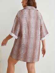 Leopard Print Button Up Oversized Blouse