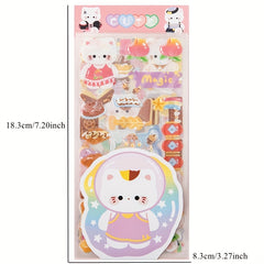 10pcs Cartoon Bunny Stickers Waterproof PET Deco Sticker Pack