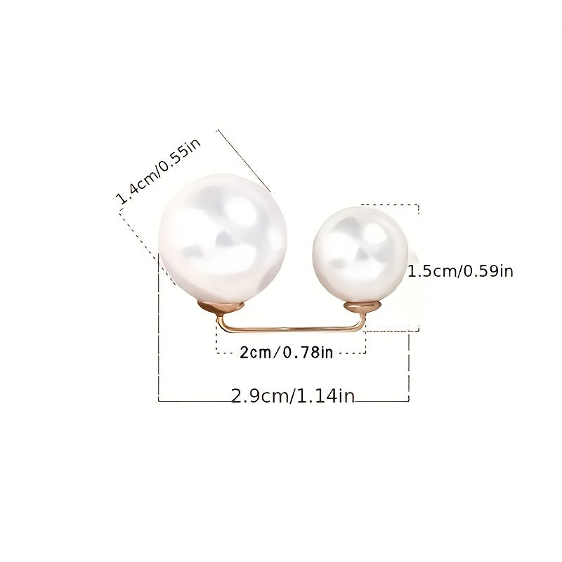 3pc Faux Pearl Metal Lapel Pin Brooch Dress Skirt Waist Pants Buckle
