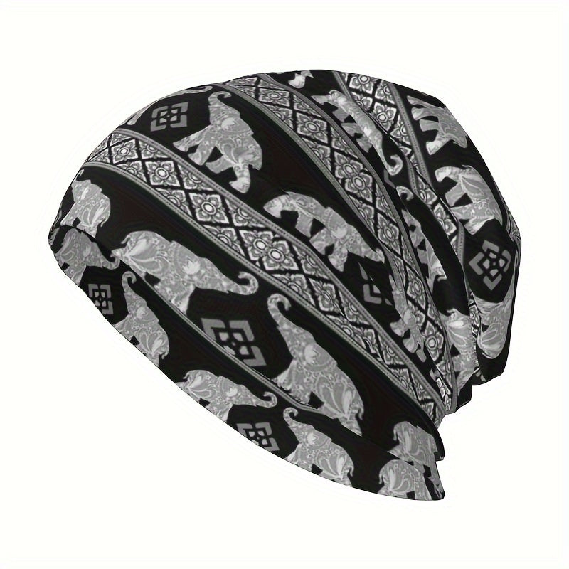 Elephant Pattern Beanie Hats Cap For Men Women Skull Beanies Ski Cap