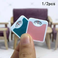 2pcs 1:12 Dollhouse Weighing Scales Colorful Dials ABS Furniture for Doll Deco