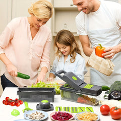 16in1 Vegetable Chopper Fruit Slicer Manual Food Grater Cutter Container