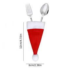 5pcs Christmas Tableware Holder Bag Xmas Decor