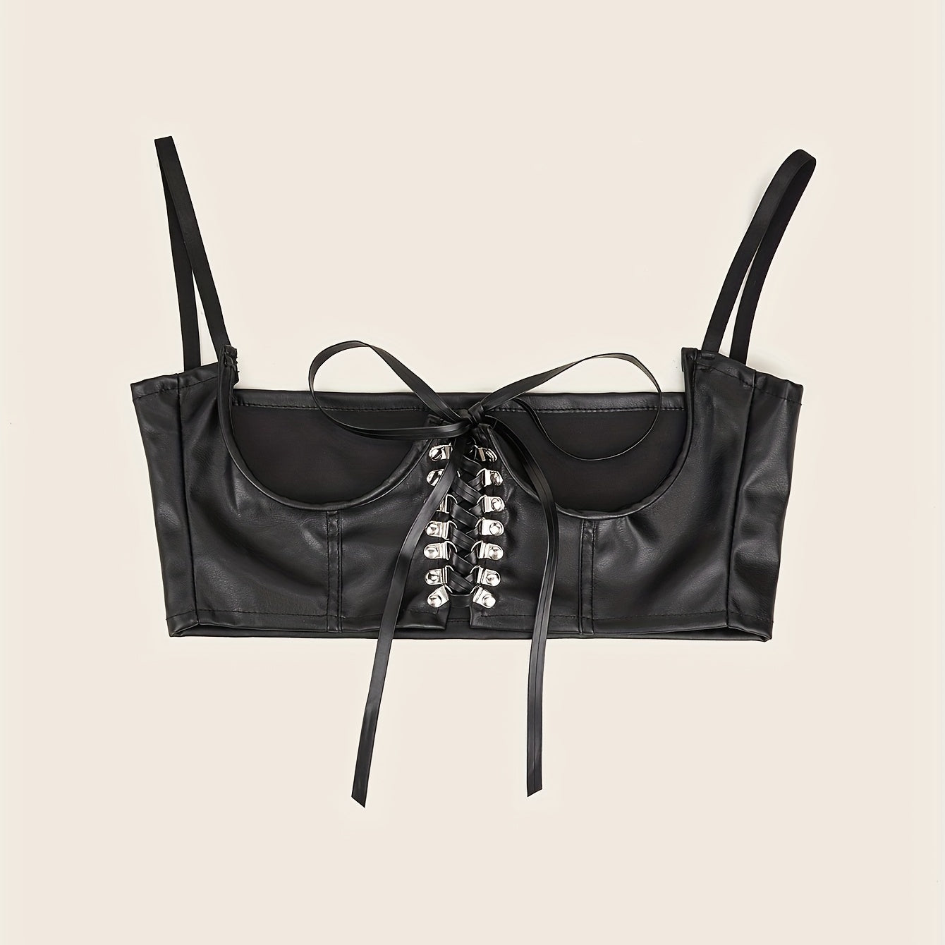 Gothic Lace up PU Suspenders Harness Belt Corset