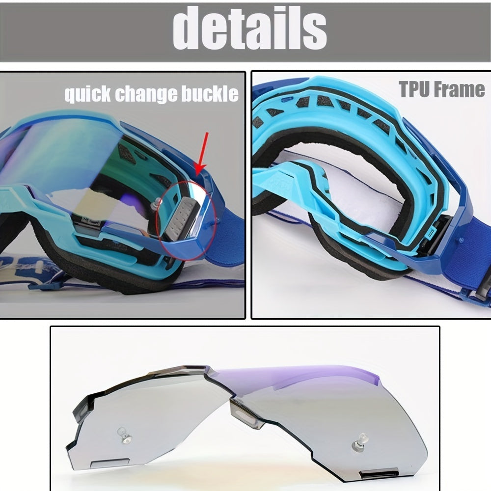 Off Road Motocross Goggles Anti Fog Lens for Skiing Cycling Dirt Biking