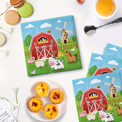 24pcs Farm Animals Party Napkins Farm Animals Birthday Party Supplies