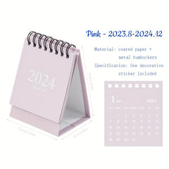 Mini Desk Calendar w/ Stickers 17 Months Home Office School
