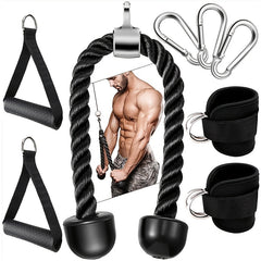 Tricep Training Rope Pull Down Gym Equipment 8pcs Set