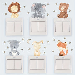 6pcs Animal Switch Stickers Kids Room Decoration