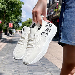 Women's Colorblock Flatform Sneakers Lace Up Breathable Shoes