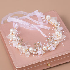 Floral Pearl Bridal Headband Flower Wedding Accessory