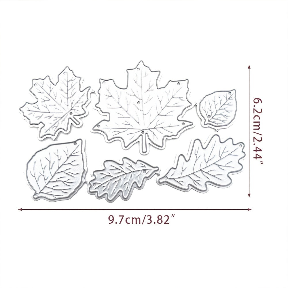 6Pcs Set Maple Leaf Metal Cutting Dies for Scrapbooking and Card Making DIY