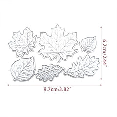 6Pcs Set Maple Leaf Metal Cutting Dies for Scrapbooking and Card Making DIY