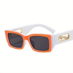 Square Frame Sunglasses Leopard Hollow Temple Eyewear UV400