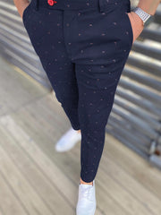 Men's Geometric Stretch Slim Casual Pants