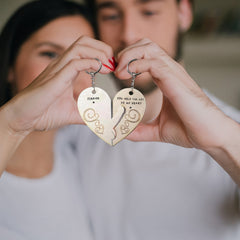 Heart Shaped Couple's Keychain Pendant for Car Keys Backpacks Gift