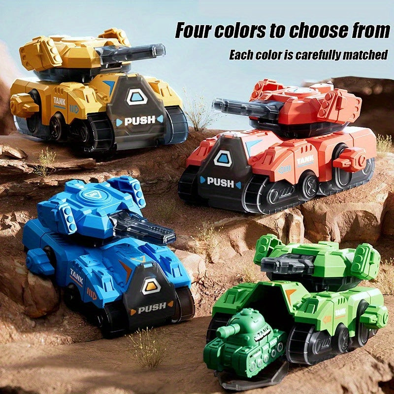 Rotating Tank Toy Puzzle with 6 Colorful Axes, Durable ABS Plastic