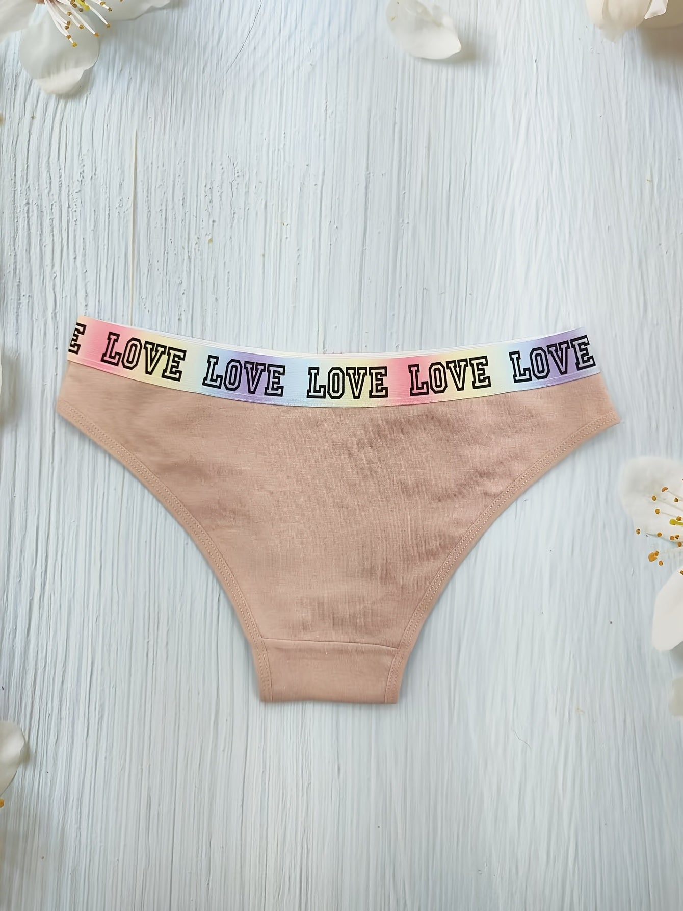 5pcs Letter Print Briefs Comfy & Breathable Intimates Women's Underwear