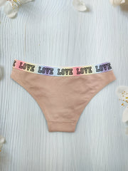 5pcs Letter Print Briefs Comfy & Breathable Intimates Women's Underwear