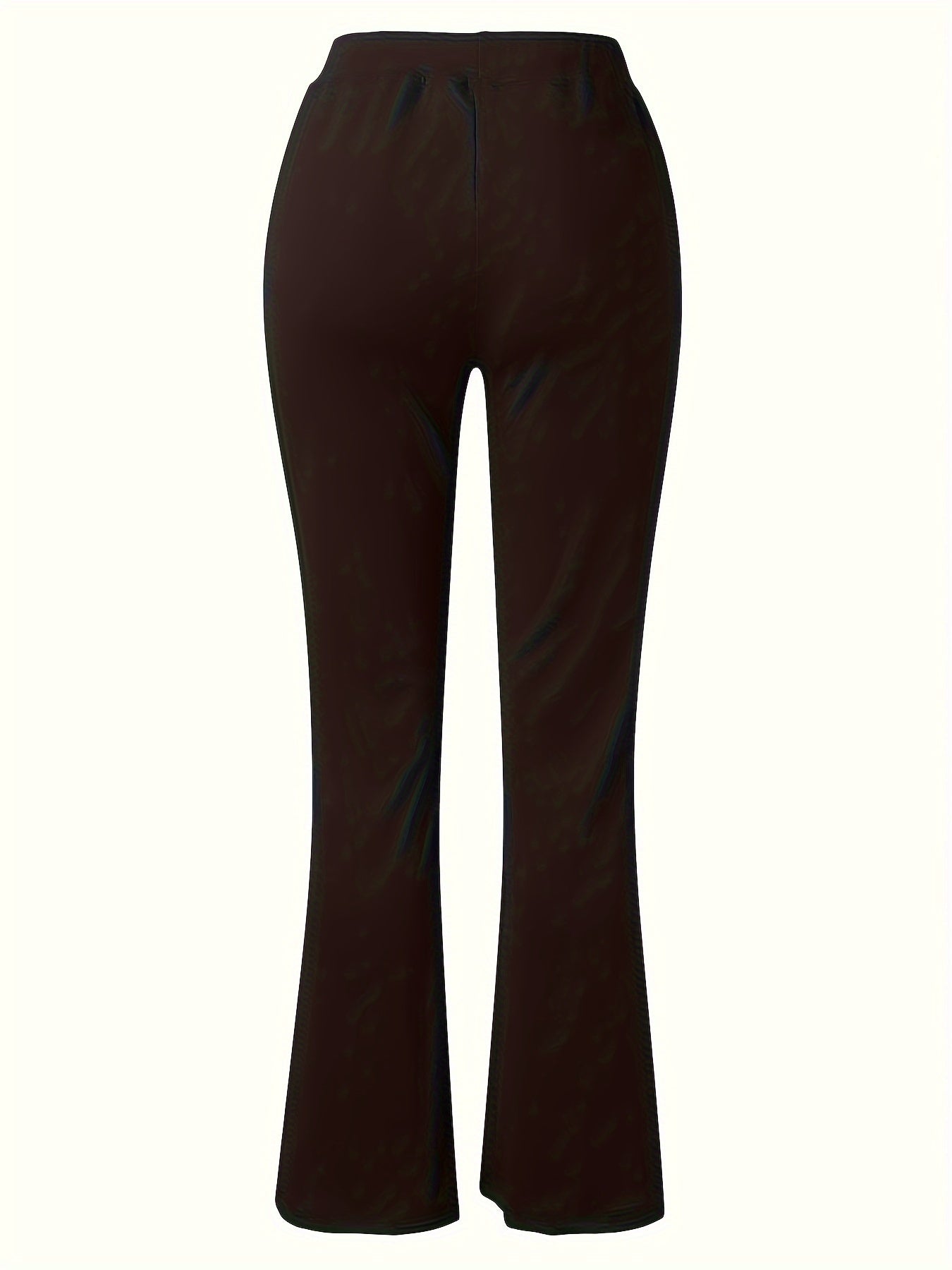 Women's Plus Solid Flared Leg High Waisted Pants