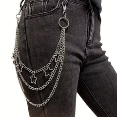 Star 3-Layer Waist Chain Decorative Pant Chain Jeans Trouser Chains