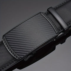 Men's Leather Business Belt Automatic Buckle Belts Adjustable Belt