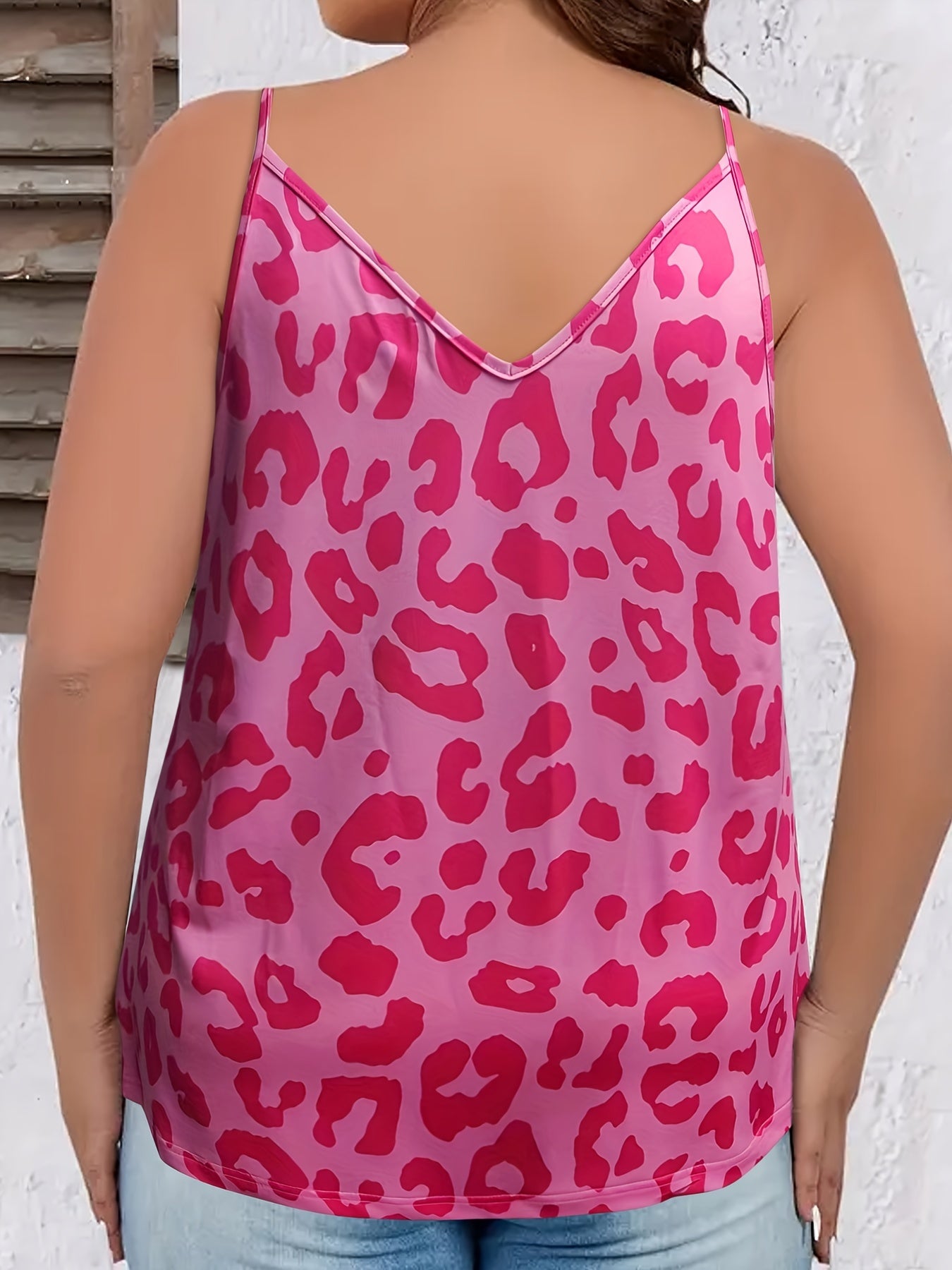 Leopard Print Lace Panel Summer Cami Top