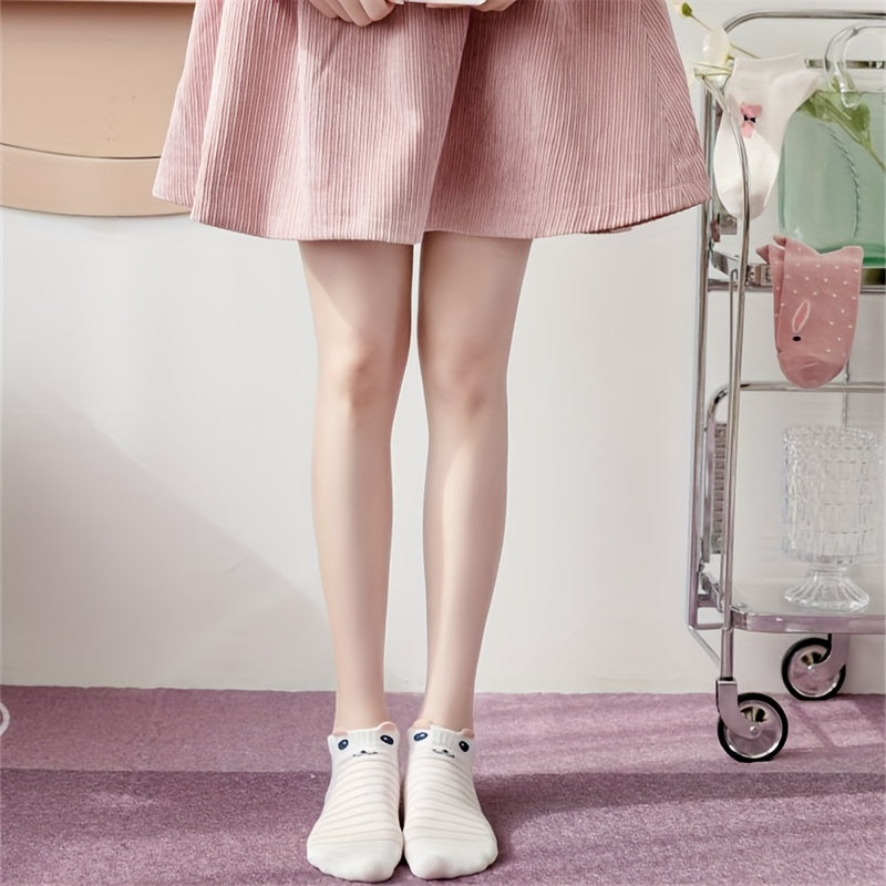 10 Pairs Stripe & Dot Print Ankle Socks Women's Stockings