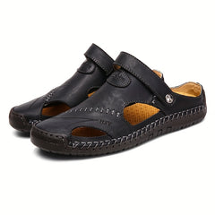 Men's Plus Size Leather Hiking Sandals Non Slip Beach Water Shoes