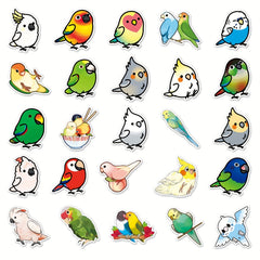 50pcs Parrot Pattern Stickers Waterproof for Water Bottles Laptop