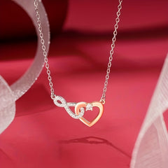 Heart Necklace Interlocking Infinite Symbol Zircon Grandma And Granddaughter