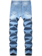 Men's Distressed Jeans Casual Street Style Denim Pants