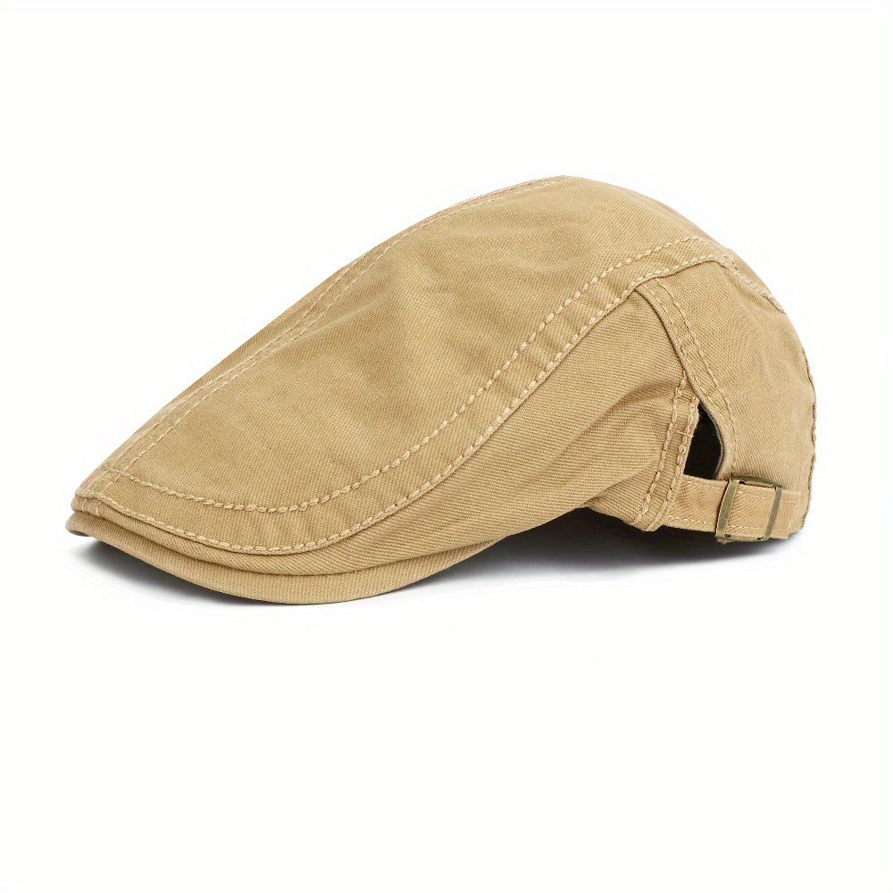 Men's Newsboy Hat Retro Forward Hat Casual Beret Solid Big Brother Hat
