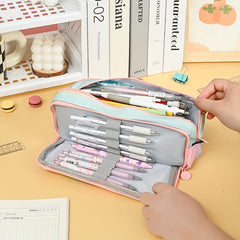 Large Capacity Colorful Pencil Case for Elementary School