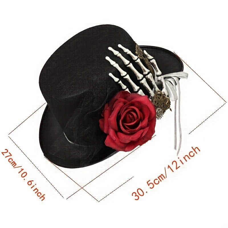 Unisex Gothic Skeleton Steampunk Hat Metal Gear Rose Halloween