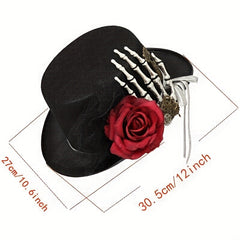 Unisex Gothic Skeleton Steampunk Hat Metal Gear Rose Halloween