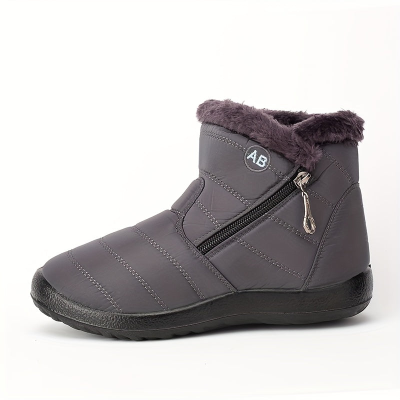 Women's Non slip Thickened Medium Tube Zipper Snow Boots
