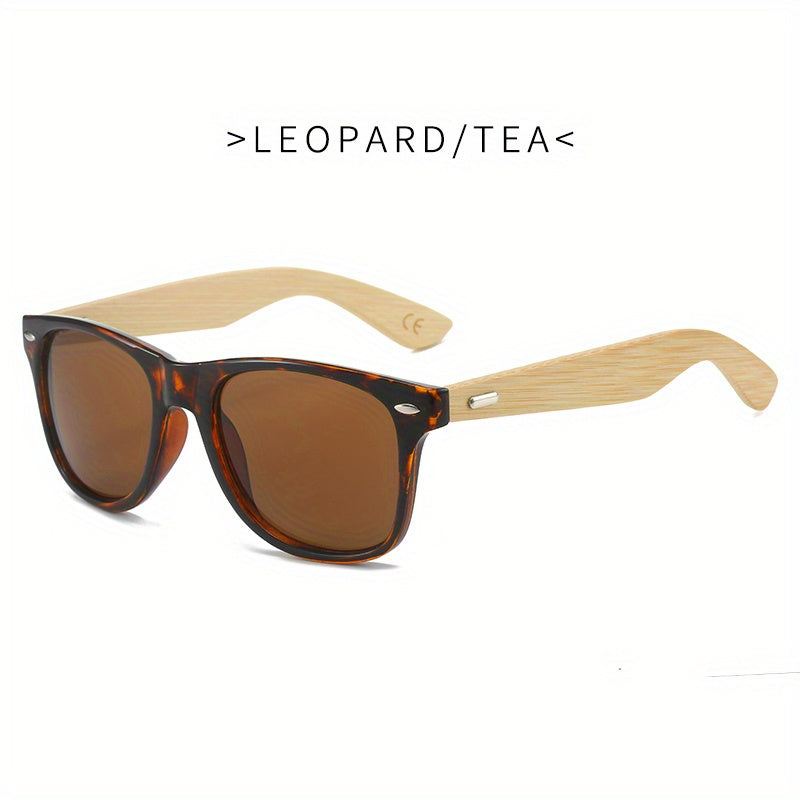 Men's Square Bamboo Sunglasses Retro Style