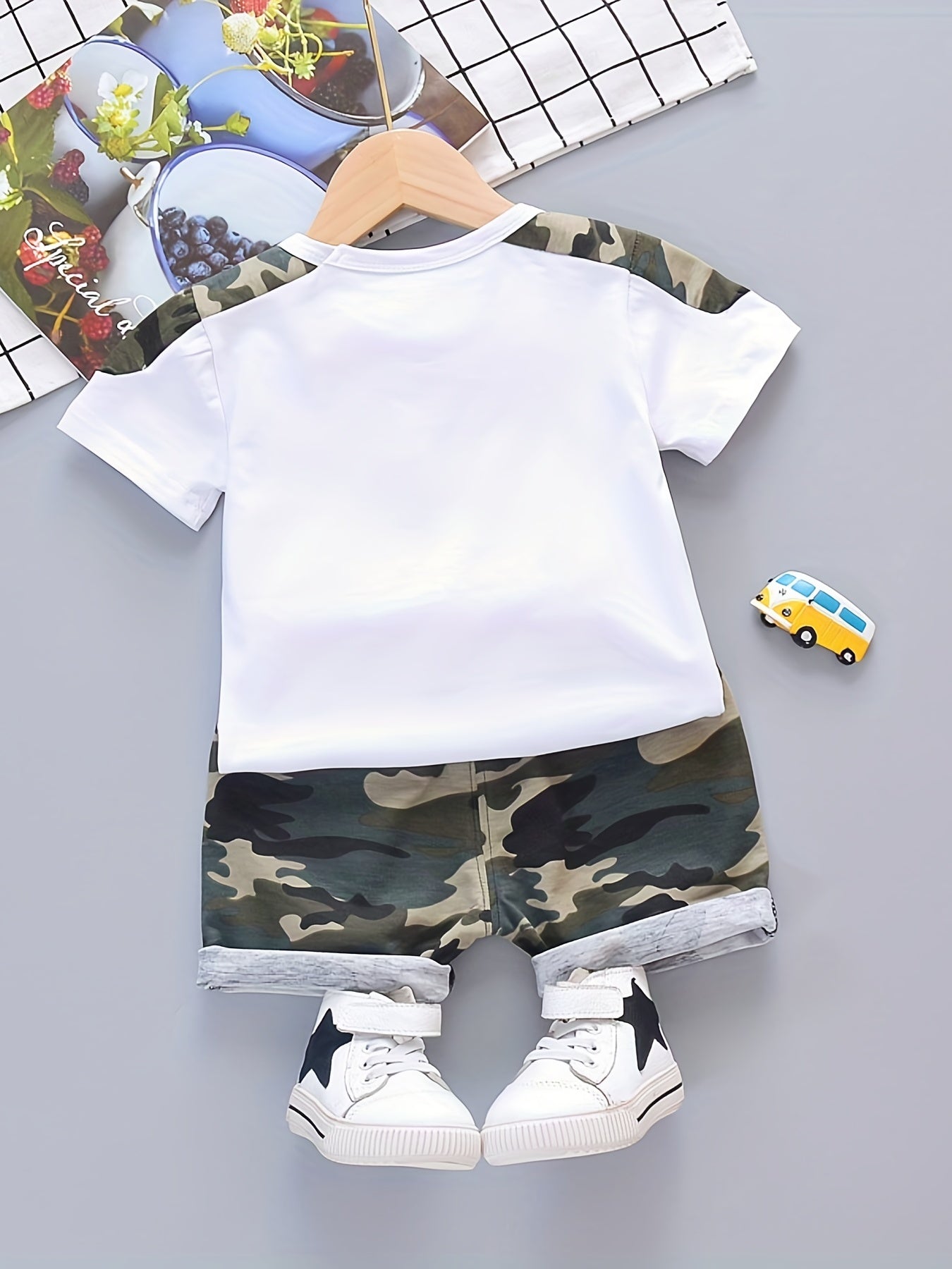 Baby Camouflage 2pcs Outfit Short Sleeve T shirt & Shorts Set