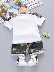 Baby Camouflage 2pcs Outfit Short Sleeve T shirt & Shorts Set